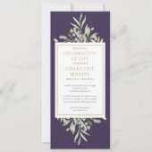 Invitation Célébration de la verdure de la vie Service funéra (Devant)