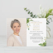 Invitation Célébration de la verdure Photo de funérailles de  (Debout devant)
