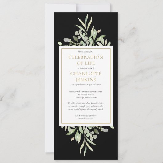 Invitation Célébration de la verdure Service funèbre Invi (Devant)