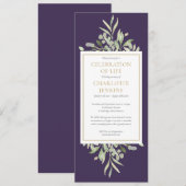 Invitation Célébration de la verdure Service funéraire de la (Devant / Derrière)