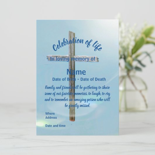 Invitation Célébration de la vie (Debout devant)