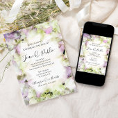 Invitation Célébration de la vie à Hydrangea presque rose