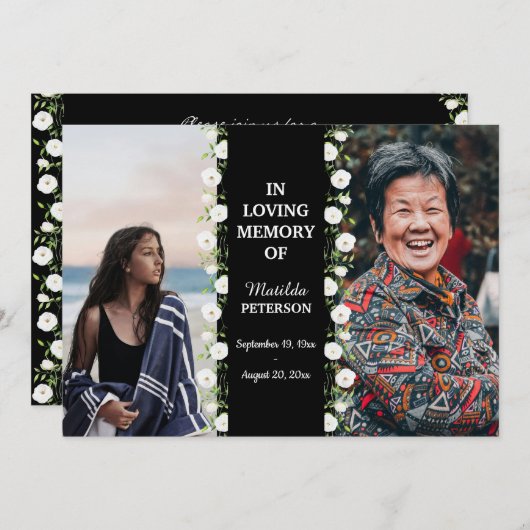 Invitation Célébration De La Vie Alors Et Maintenant 2 Funéra (Devant / Derrière)