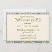 Invitation Célébration de la vie - Ange aux fleurs (Dos)