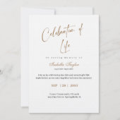 Invitation Célébration De La Vie Anniversaire Mémorial (Devant)