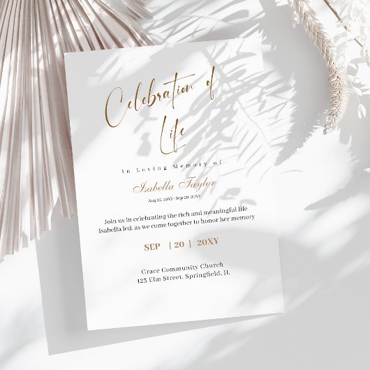 Invitation Célébration De La Vie Anniversaire Mémorial