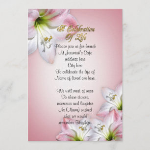 Invitation Célébration de la vie aquarelle amaryllis