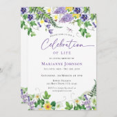 Invitation Célébration de la vie Aquarelle Florale Funéraille (Devant / Derrière)