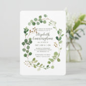 Invitation Célébration de la vie Aquarelle Verdure Foliage (Debout devant)