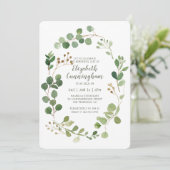 Invitation Célébration de la vie Aquarelle Verdure Foliage (Debout devant)