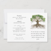 Invitation Célébration de la vie Arbre de Vie Racines Profond (Devant)