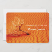 Invitation Célébration de la vie, arbre solitaire dans le sab (Devant)