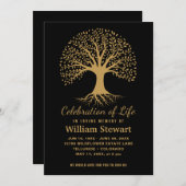 Invitation Célébration de la vie | Arbre vibrant funéraire mo (Devant / Derrière)