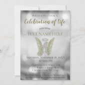 Invitation Célébration de la vie - Argent et Or (Devant)