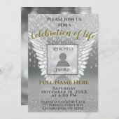 Invitation Célébration de la vie - Argent et Or Ajouter une p (Devant / Derrière)