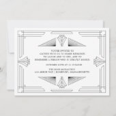 Invitation Célébration de la vie Art Déco Aigle Photo Masculi (Dos)