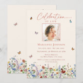 Invitation Célébration de la vie au mémorial du Fleur sauvage (Devant / Derrière)