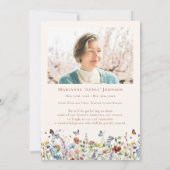 Invitation Célébration de la vie au mémorial Fleur sauvage mo (Dos)