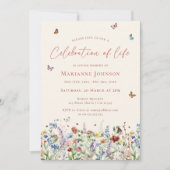 Invitation Célébration de la vie au mémorial Fleur sauvage mo (Devant)