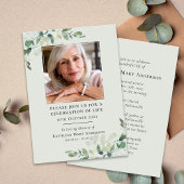 Invitation Célébration de la vie au monument funéraire d'Euca