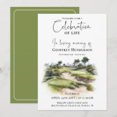 Invitation Célébration de la vie au parcours de golf (Devant / Derrière)