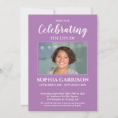 Invitation Célébration de la vie avec Mémorial de la Lavande (Devant)