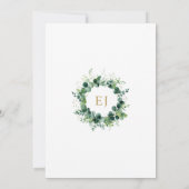 Invitation Célébration de la vie avec monogramme de verdure f (Dos)