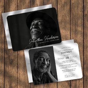 Invitation Célébration de la vie avec photo de souvenir funér