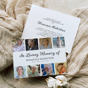 Invitation Célébration de la vie avec un mémorial funéraire é