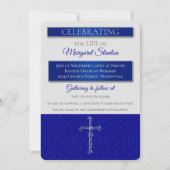 Invitation Célébration de la vie avec une croix chrétienne bl (Dos)