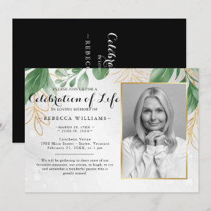 Invitation Célébration de la vie avec une photo élégante de f