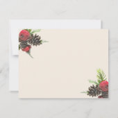 Invitation Célébration de la vie Baies d'hiver et pomme de pi (Dos)