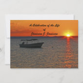Invitation Célébration de la vie Bateau de pêche Commémoratio (Devant)
