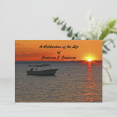 Invitation Célébration de la vie Bateau de pêche Commémoratio (Debout devant)