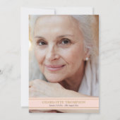 Invitation Célébration de la vie Blush Pink Gold Floral Photo (Dos)