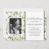 Invitation Célébration de la vie Botanique Photo florale (Devant)