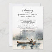 Invitation Célébration de la vie, Canoë Pêche Funérailles (Devant)