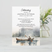 Invitation Célébration de la vie, Canoë Pêche Funérailles (Debout devant)