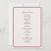 Invitation Célébration de la vie Chute Wreath Ordre de servic (Dos)