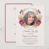 Invitation Célébration de la vie Chute Wreath Ordre de servic (Devant / Derrière)