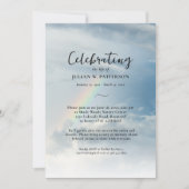 Invitation Célébration de la vie, Ciel nuages Rainbow Funeral (Devant)