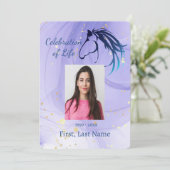 Invitation Célébration de la vie Classic Horse Logo Invitatio (Debout devant)