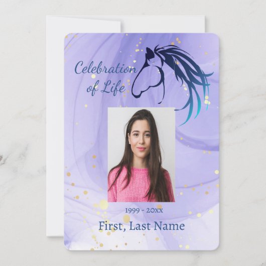 Invitation Célébration de la vie Classic Horse Logo Invitatio (Devant)