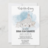 Invitation Célébration de la Vie Colombe Aquarelle (Devant)