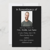 Invitation Célébration de la vie commémoration Wolf (Dos)