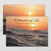 Invitation Célébration de la vie coucher de soleil lever de s (Devant / Derrière)