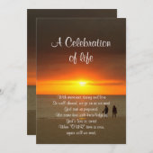 Invitation Célébration de la vie Coucher du soleil de l'invit (Devant / Derrière)