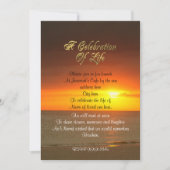 Invitation Célébration de la vie Coucher du soleil de l'invit (Devant)