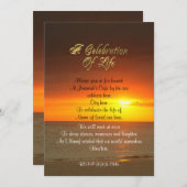 Invitation Célébration de la vie Coucher du soleil de l'invit (Devant / Derrière)