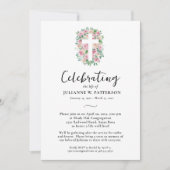 Invitation Célébration de la vie, Croix Rose, Photo, Funérail (Devant)